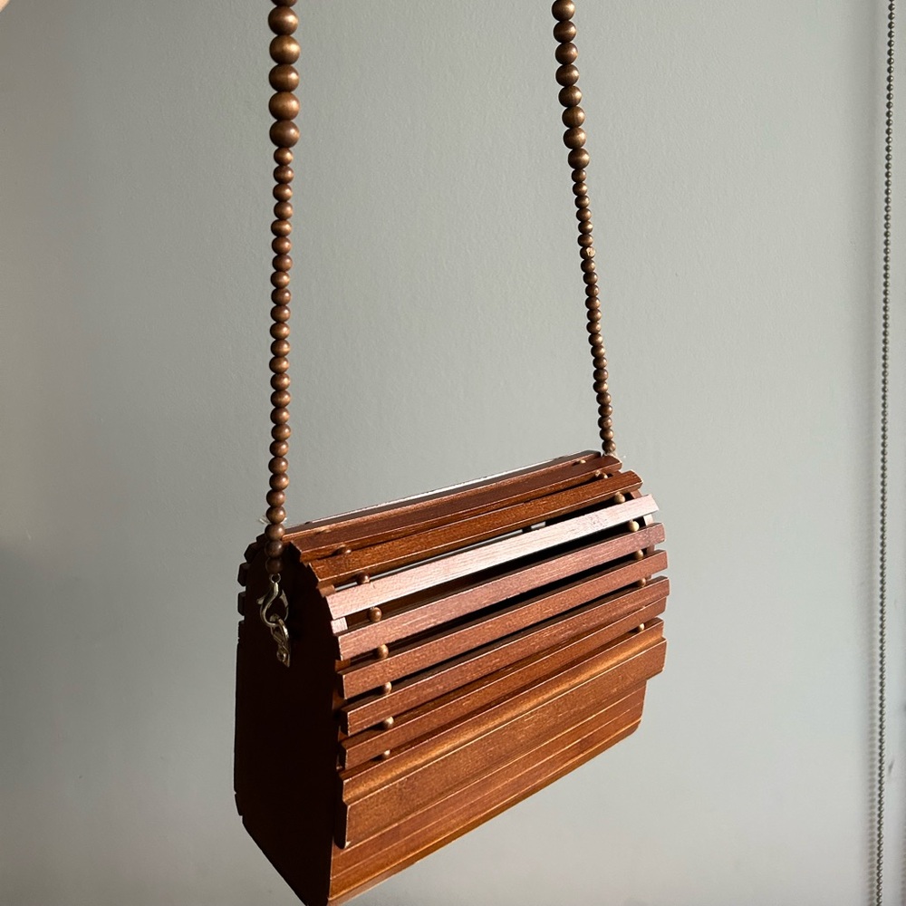 Vintage Wood Clutch Purse